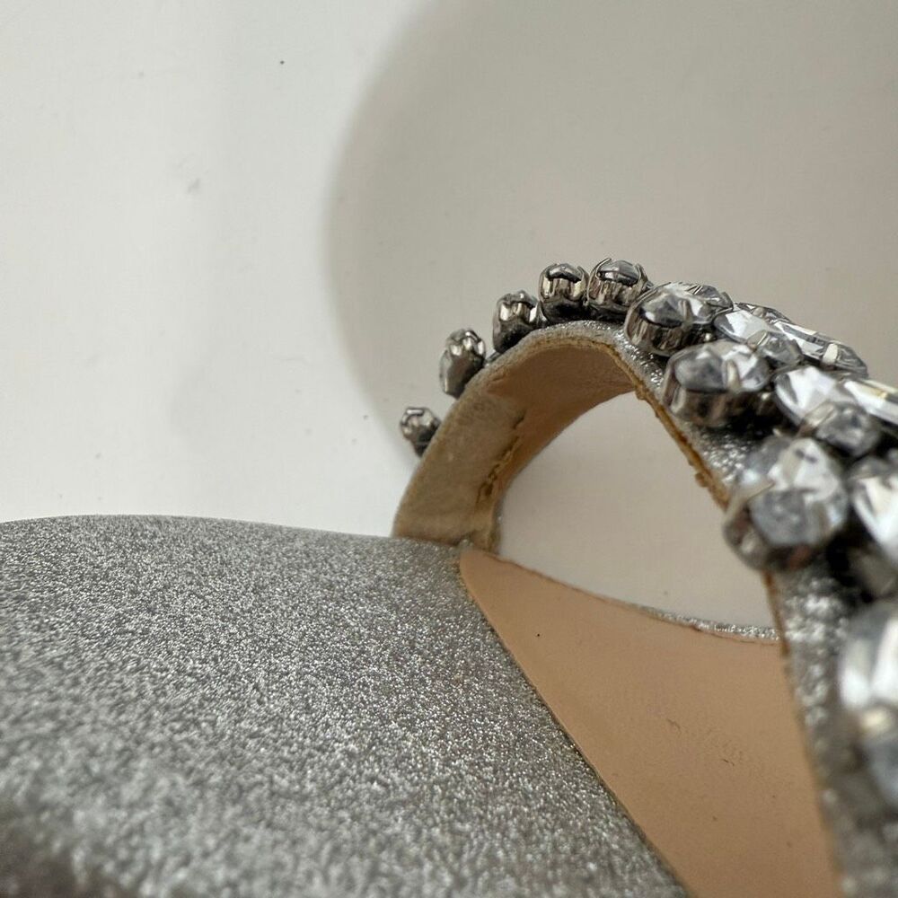 Jewel Badgley Mischka Women's Mayra Rhinestone Silver Evening Sandals Size 6 - Picture 7 of 9